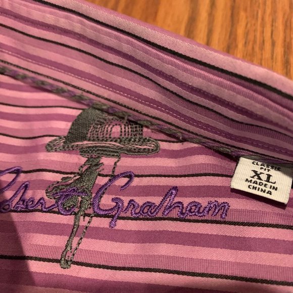 Men’s Robert Graham Striped Button Shirt size XL - Picture 4 of 6